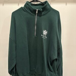 Abercrombie & Fitch Dark Green Zip-Up Sweater